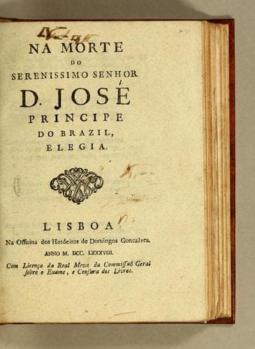 Na morte do serenissimo senhor D. José, Principe do Brazil: elegia.