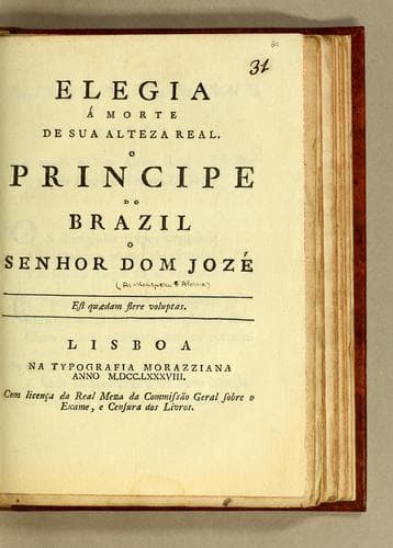 Elegia á morte de Sua Alteza Real o Principe do Brazil o Senhor Dom Jozé