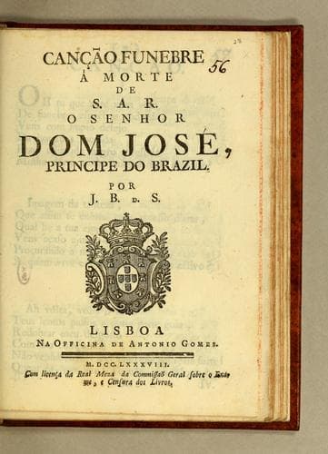 Cancão funebre á morte de S.A.R. o Senhor Dom José, Principe do Brazil