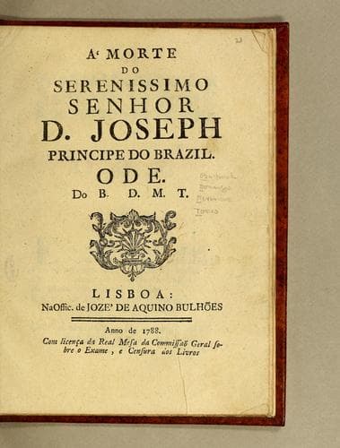 Á morte do Serenissimo Senhor D. Joseph Principe do Brazil: Ode