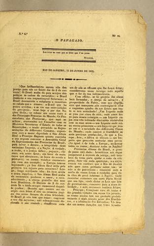 O Papagaio. Rio de Janeiro, 12 de junho de 1822