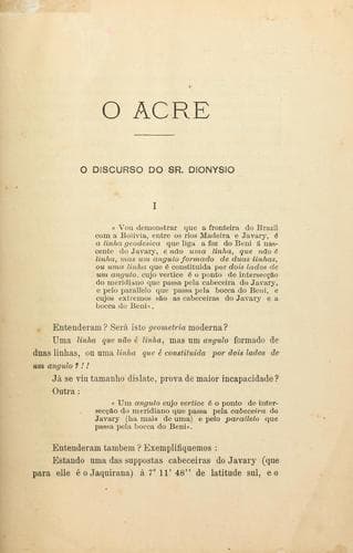 O Acre: limites com a Bolivia