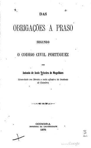 Das obrigações a praso segundo o Codigo civil portuguez
