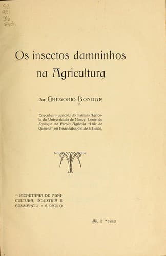 Os insectas damninhos na agricultura