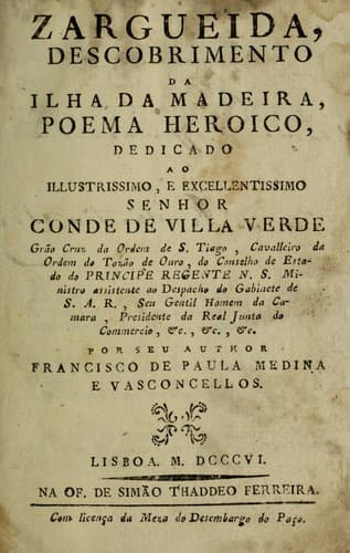 Zargueida: descobrimento da ilha da Madeira, poema heroico ...