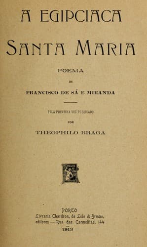 A Egipciaca Santa Maria: poema