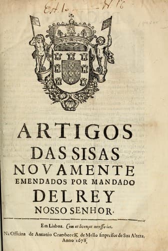 Artigos das sisas novamente emendados por mandado del Rey nosso senhor.