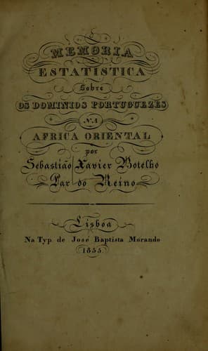 Memoria estatistica sobre os dominios Portuguezes na Africa oriental