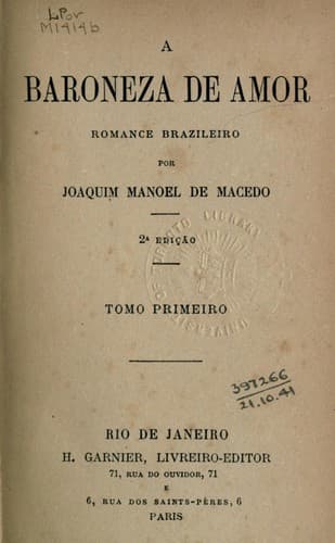 A baroneza de amor: romance brazileiro