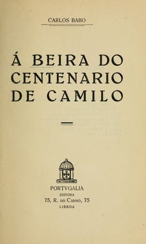 Á beira do centenario de Camilo