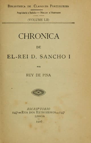 Chronica de el-rei D. Sancho I.