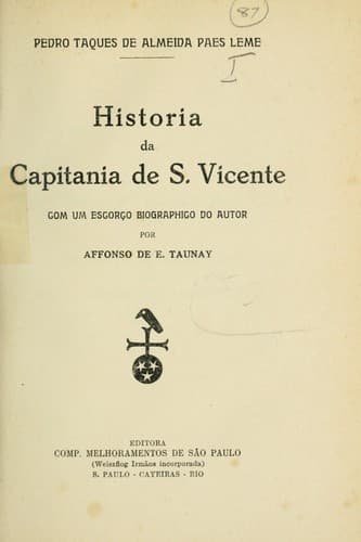 Historia da capitania de S. Vicente: Com um escorço biographico do autor