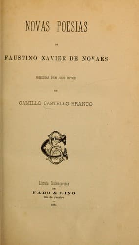 Novas poesias. Precedidas d'um juizo critico de Camillo Castello Branco