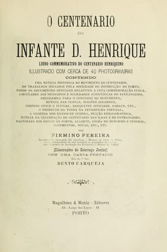 O centenario do Infante D. Henrique: livro commemorativo do centenario henriquino