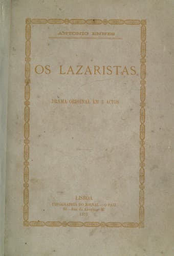 Os lazaristas, drama original em 3 actos