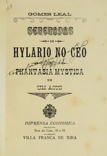 Serenadas de Hylario no ceo: phantasia mystica em um acto
