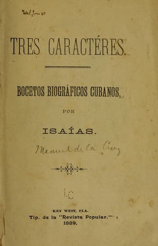 Tres caractéres: Bocetos biográficos cubanos