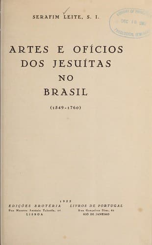Artes e ofícios dos Jesuítas no Brasil, 1549-1760.