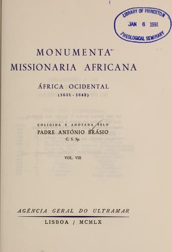 Monumenta missionaria africana.: Africa ocidental.