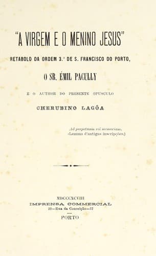 "A Virgem e o menino Jesus": retabolo da Ordem 3a. de S. Francisco do Porto