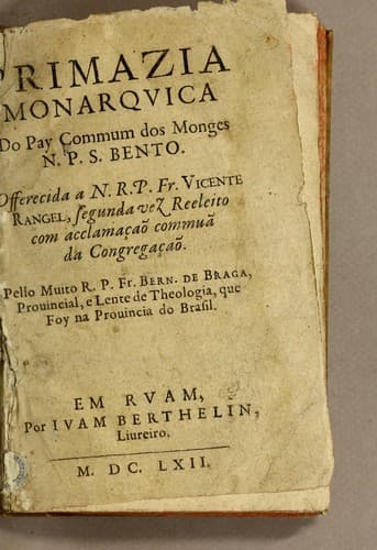 Primazia monarquica do pay commun dos monges N.P.S. Bento. ...