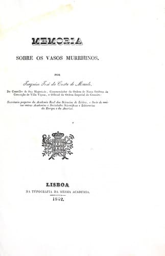 Memoria sobre os vasos murrhinos