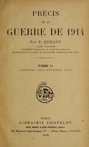 Précis de la guerre de 1914