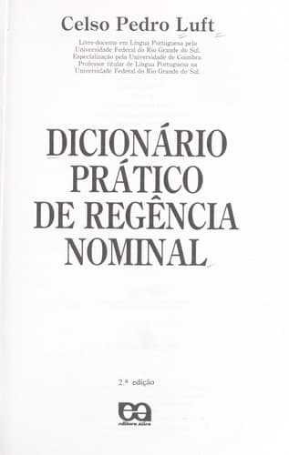 Dicionário prático de regência nominal