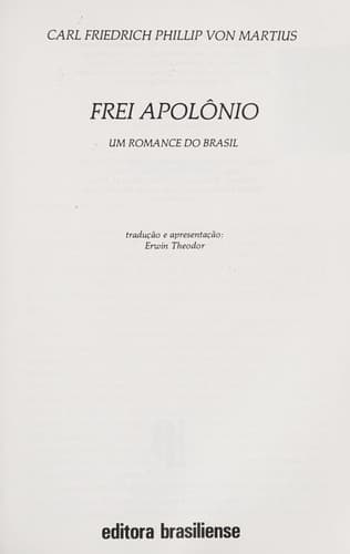 Frei Apolônio: um romance do Brasil