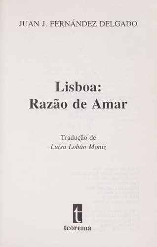 Lisboa, razão de amar