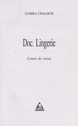 Doc. lingerie: contos de coisas
