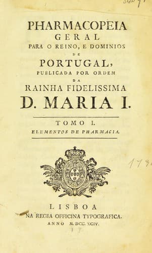 Pharmacopeia geral para o reino, e dominios de Portugal