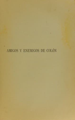 Amigos y enemigos de Col©đn