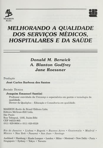 Melhorando a qualidade dos servic ʹos medicos hospitalares e da saude