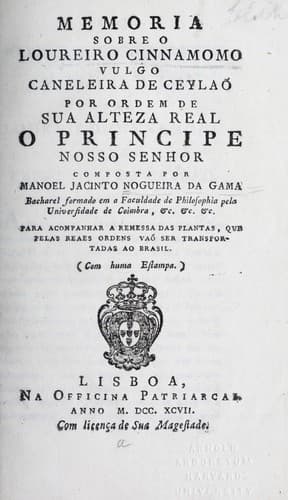 Memoria sobre o loureiro cinnamono vulgo caneleira de Ceylao