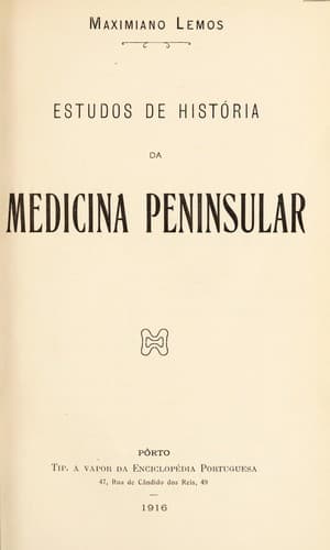 Estudos de história da medicina peninsular
