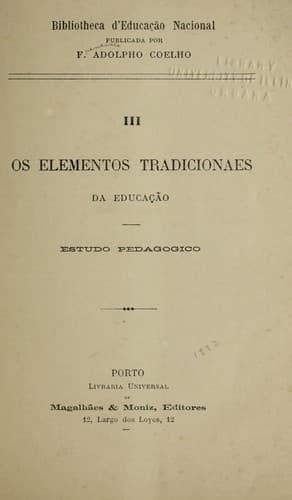 Os elementos tradicionales da educação: estudo pedagogico