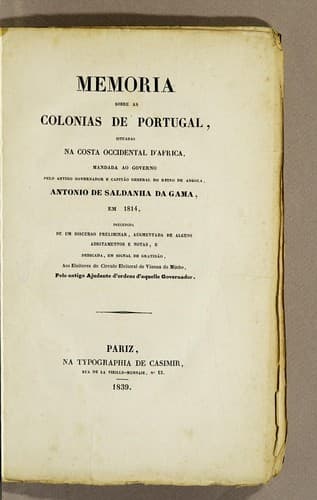 Memoria sobre as colonias de Portugal, situadas na costa occidental d'Africa