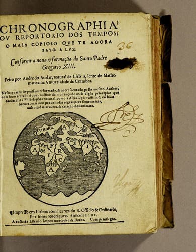 Chronographia ou Reportorio dos tempos: o mais copioso que te agora sayo a luz. Conforme a noua reformação do Santo Padre Gregorio XIII