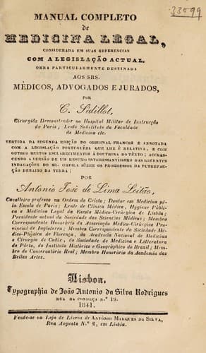 Manual completo de medicina legal considerada em suas referencias com a legislação actual