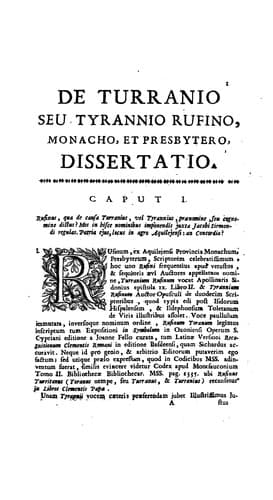 Ordinis Praedicatorum dissertationes Du AE Prima de Turranio, feu Tyrannio Rufino Monacho ...