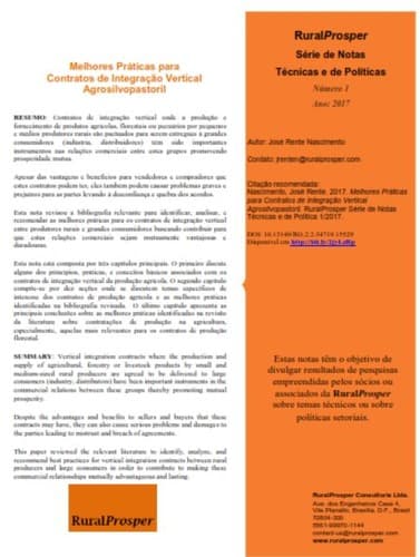 Melhores Práticas para Contratos de Integração Vertical Agrosilvopastoril