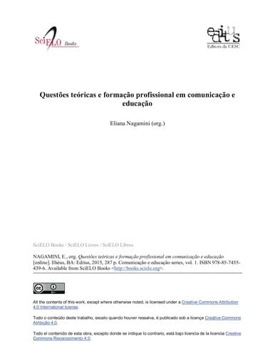 Questões teóricas e formação profissional em comunicação e educação, Vol. 1