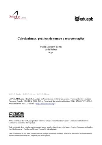 Colecionismos, práticas de campo e representações