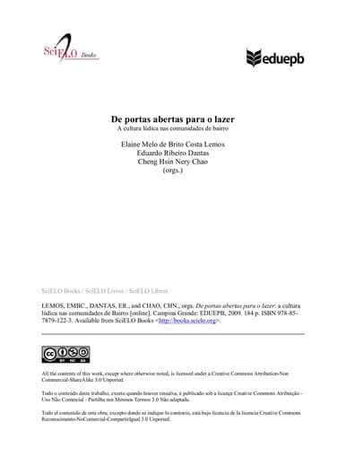 De portas abertas para o lazer: a cultura lúdica nas comunidades de bairro