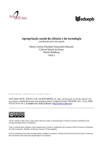 Apropriação social da ciência e da tecnologia: contribuições para uma agenda
