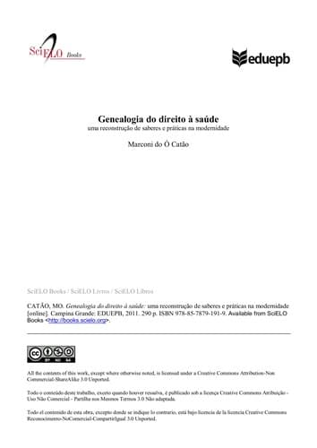 Genealogia do Direito à Saúde: uma reconstrução de saberes e práticas na modernidade