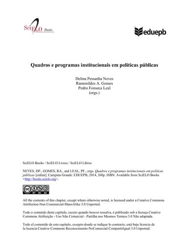 Quadros e programas institucionais em políticas públicas