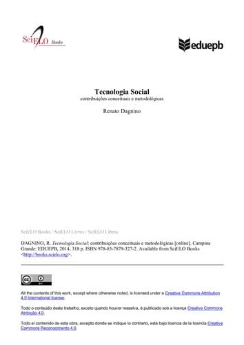 Tecnologia Social: contribuições conceituais e metodológicas