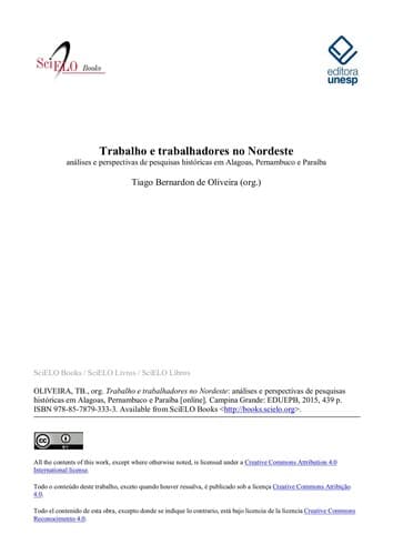 Trabalho e trabalhadores no Nordeste: análises e perspectivas de pesquisas históricas em Alagoas, Pernambuco e Paraíba